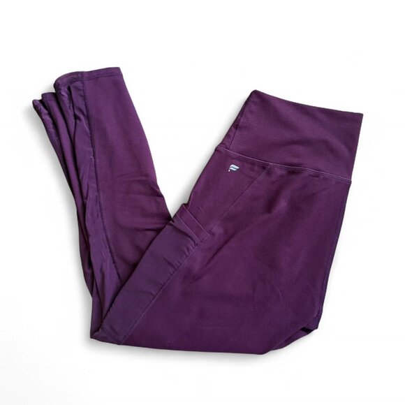 Fabletics Maroon Purple High-Waisted Leggings with Side Mesh Detail and Pockets - Picture 1 of 8